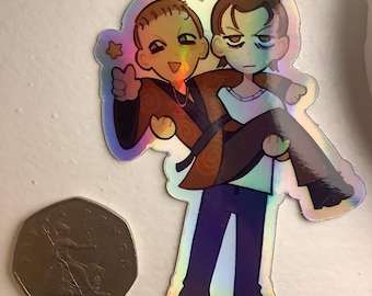 billy + stu small holographic sticker