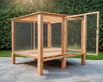 DIY Wooden Dog Kennel Plan: Outdoor Dog House (PDF)