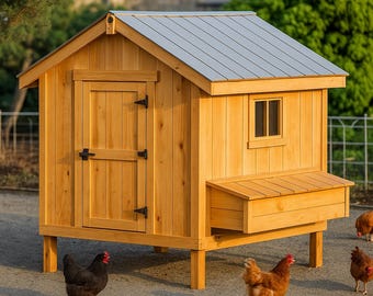 Modern 8x8 Chicken Coop Build Plan: Nesting Box, DIY Farmhouse Design (PDF Download)