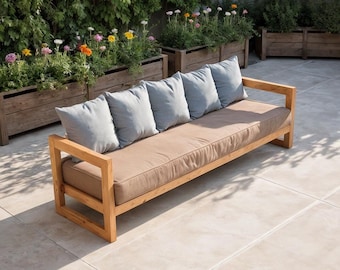 Patio wood Sofa build Plans: DIY Garden bench, Woodworking Plan(PDF Download)