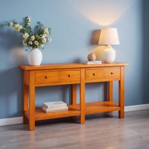 DIY Farmhouse Console Table Build Plan with Drawers (PDF Download)