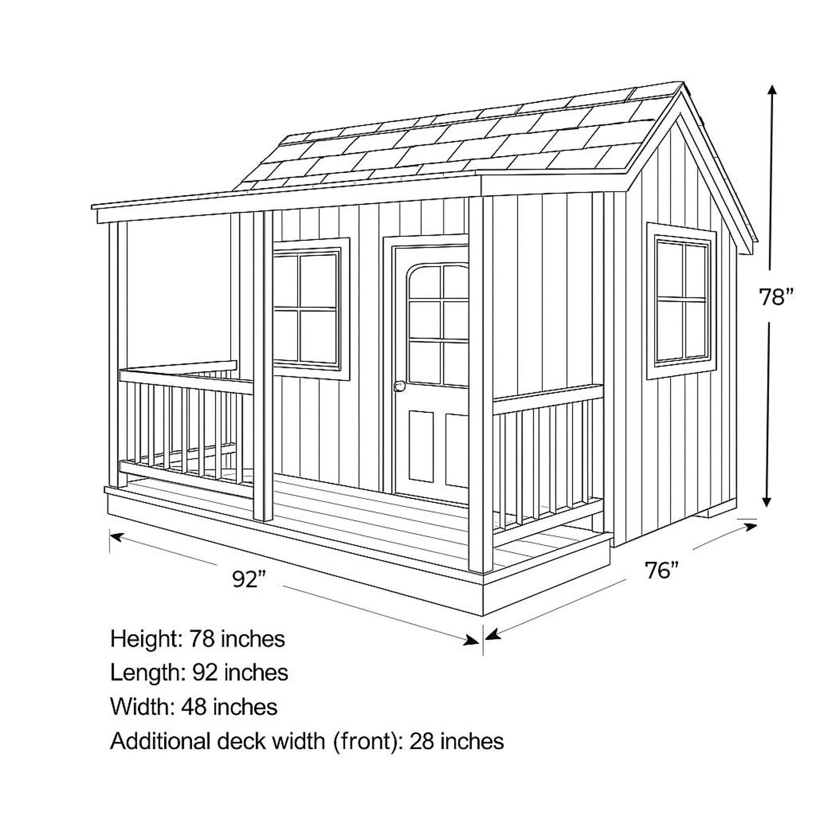 Cozy Playhouse Plan: Outdoor Playhouse With Porch (PDF Download) - Etsy