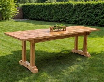 Large Wooden Farmhouse Table Build Plan (PDF) – Rustic Dining Table, English, Inches, Beginner-Friendly