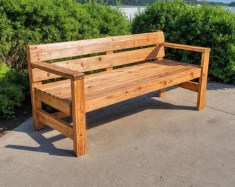 2x4 Outdoor Bench Build Plan, DIY Patio Furniture, wood plans (PDF)