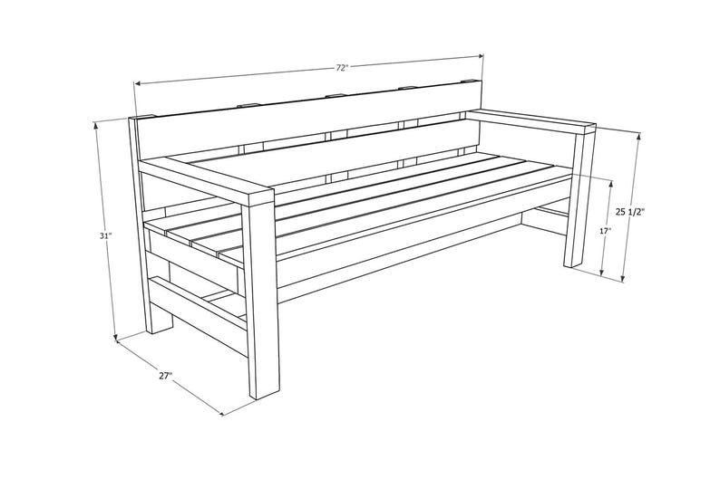 2x4 Outdoor Bench Build Plan, DIY Patio Furniture, Wood Plans (PDF) - Etsy