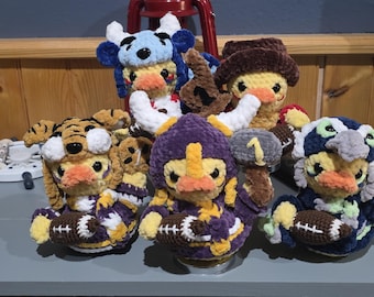 Handmade Crochet Football Fan Ducks Cruise