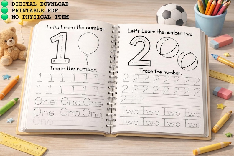 1-20 Number Tracing Worksheets for Kids | Preschool & Kindergarten ...