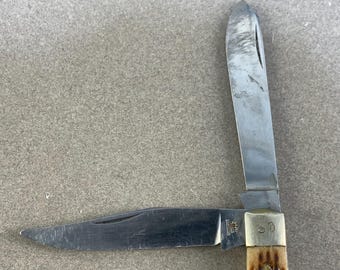 Vintage zakmes jaren 80 Bone Trapper | Japans gemaakt zakmes