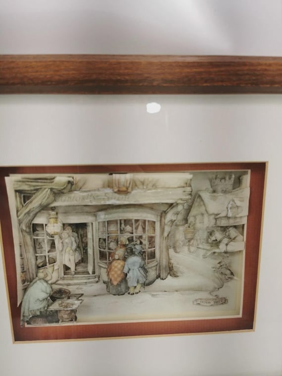 Vintage Anton Pieck 3D Shadow Box | “curiosity Shop” Paper Art
