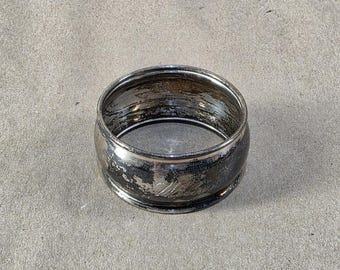 Vintage English Birks Sterling Silverplated Napkin Ring | Engraved | Classic Tableware Collectible