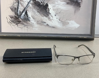 BURBERRY Eyeglasses B1289 1008 | 55-16 140 | Gray Frame with Signature Plaid Temples | Designer Glasses