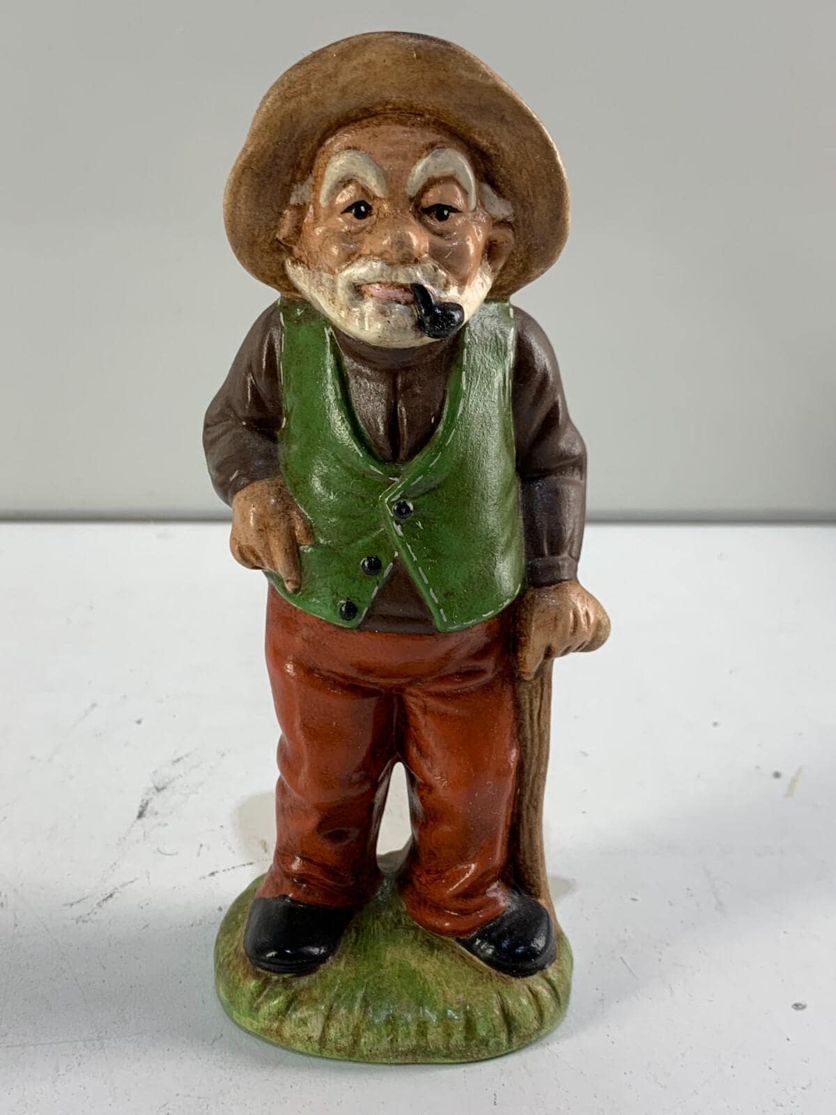 アンティーク置物（老人） Vintage 1960s Ceramic Hand-painted Elderly Man Figurines | Old Man
