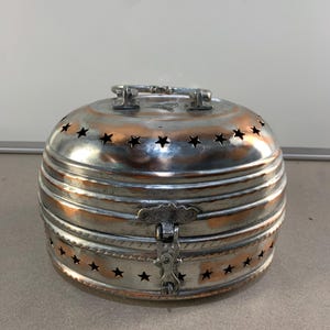 Antique Ottoman Copper Bath Box: Handcrafted Turkish Hammam Decor
