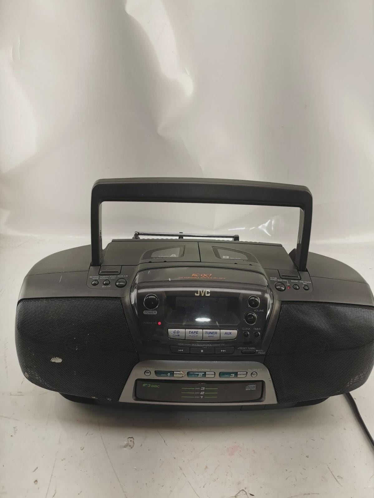 JVC Bluetooth FMラジオCD複合デッキ Vintage JVC RC-QC7 Boombox – Portable 3 CD Changer, Am/fm Radio