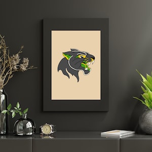 Panther Tattoo Art Print: American Traditional Flash Wall Decor (Digital Download)