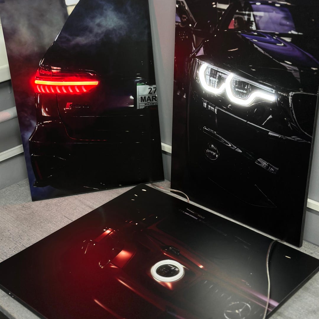 Car Neon LED Poster | Luxury Backlit Wall Art | Perfect Gift for Car ...