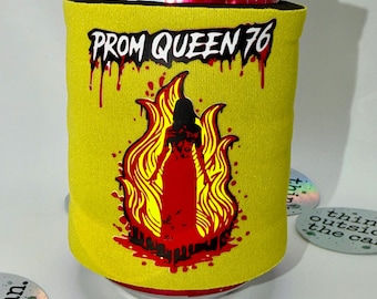 Prom Queen ‘76 SlapChillz | Camp Horror Can Cooler | Retro Spooky Drink Sleeve | Bloody Prom Inspired Slap Wrap Can Cooler