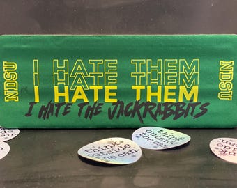 NDSU Bison Football Handmade Slap Wrap Can Cooler | SlapChillz | Sports Drink Sleeve | "I Hate the Jackrabbits"
