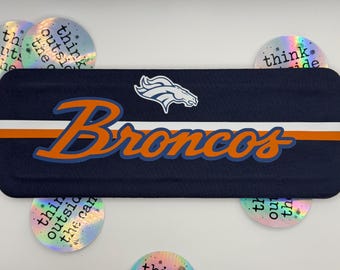 Broncos Football Handmade Slap Wrap Can Cooler | SlapChillz | Sports Drink Sleeve
