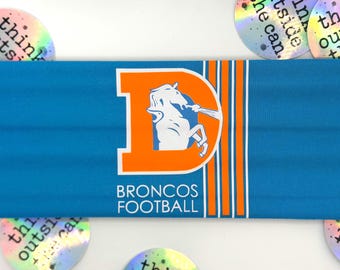 Denver Broncos Retro Football Can Cooler | Vintage Gameday Style Slap Wrap
