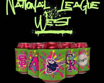 Neon Baseball Slap Wrap Can Cooler | NL West