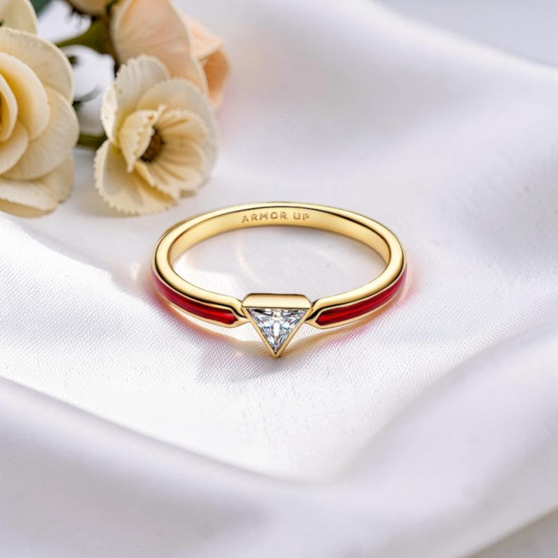 Iron Man Ring in 14k Gold Plated, Iron Man Ring for Women, Jewellery Ring, Superhero Ring Gift for Her, Iron Man Jewellery image 2