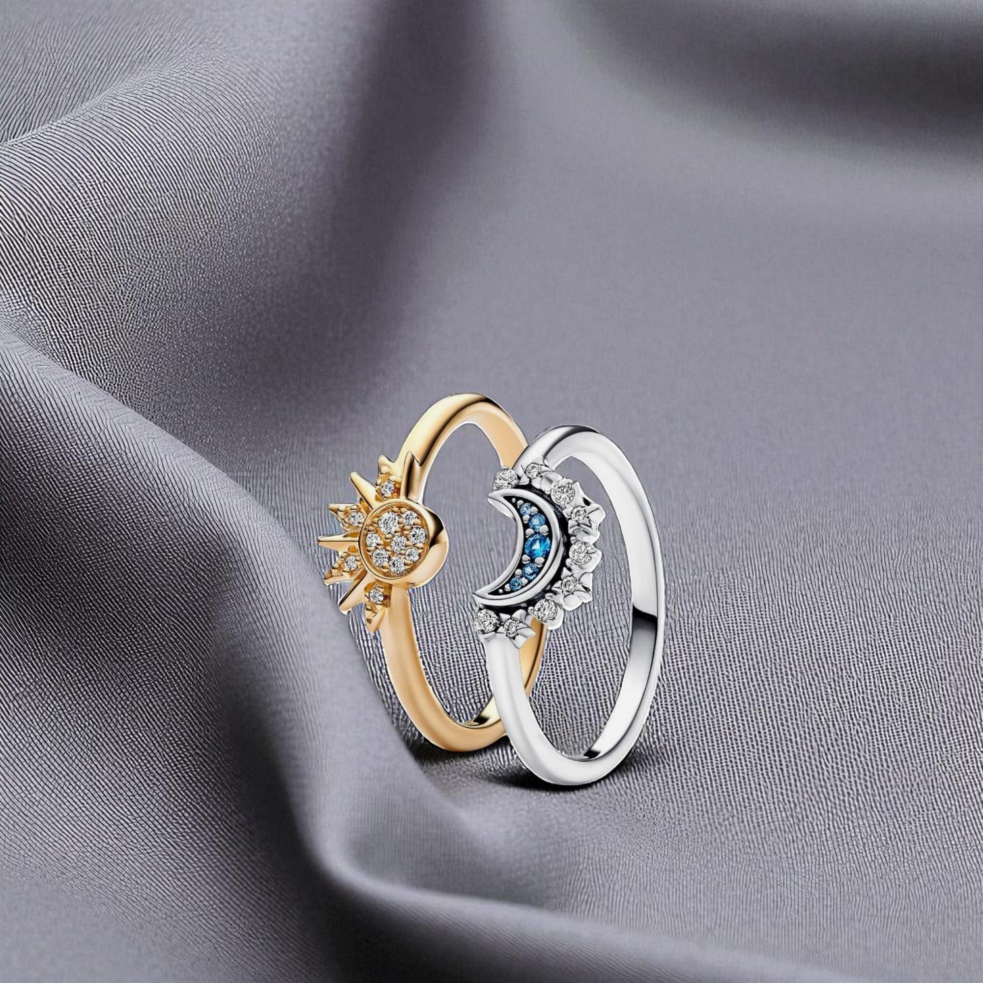 Pandora Sun and Moon Ring Set - Etsy