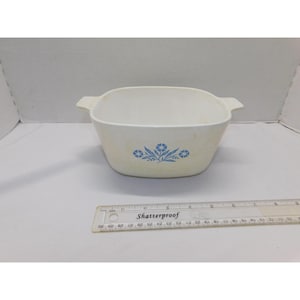Vintage Corning Ware - BLAUWE KORENBLOEMEN - braadpan van 1,75 kwart gallon P-1 3/4-B