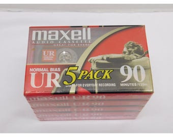 NEW Maxell UR-120 Cassette - 120 min, Pack of 5