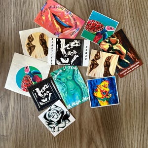 5 pack Mystery Art Stickers