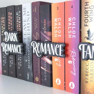 Genre Schild Bücherregal Deko magnetisch | Book Tropes & Genre