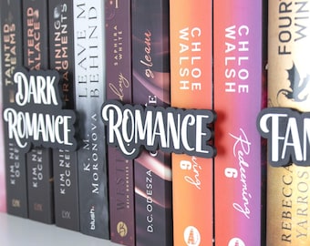 Genre Schild Bücherregal Deko magnetisch | Book Tropes & Genre