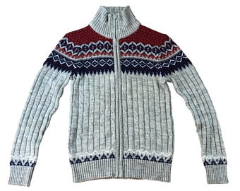 Vintage 60s Cardigan Sears Wool Zip up Sweater 1960 Men Menswear M