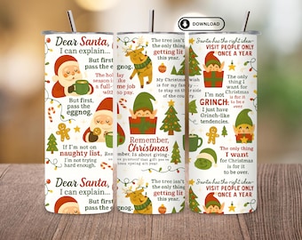 Sarcastic Christmas Tumbler PNG | Funny Holiday 20oz Skinny Wrap | Christmas Sublimation Design | Humor Quote Tumbler Digital Download