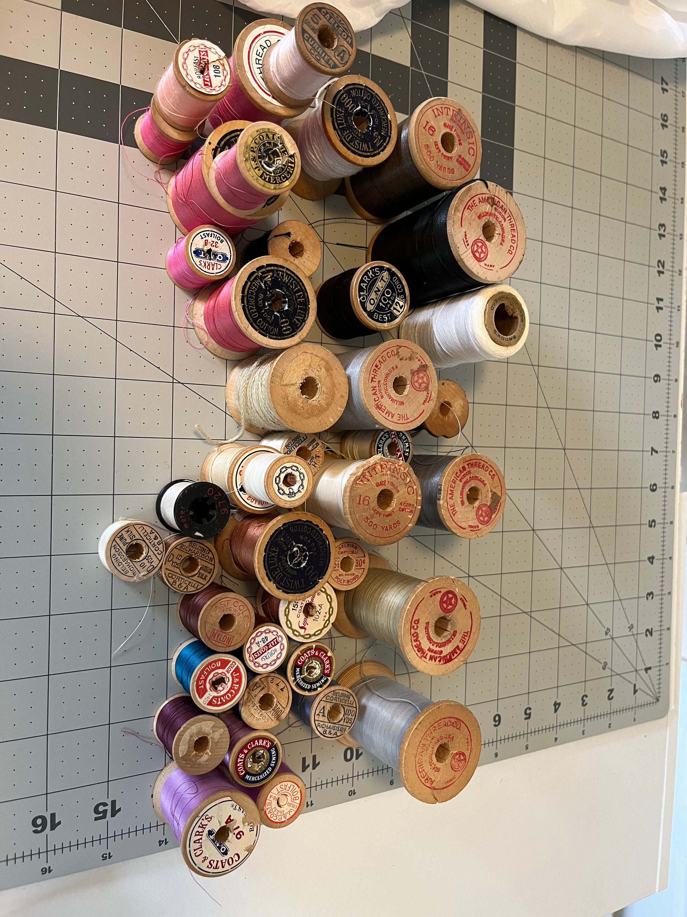 Vintage Wooden Thread Spools - Etsy