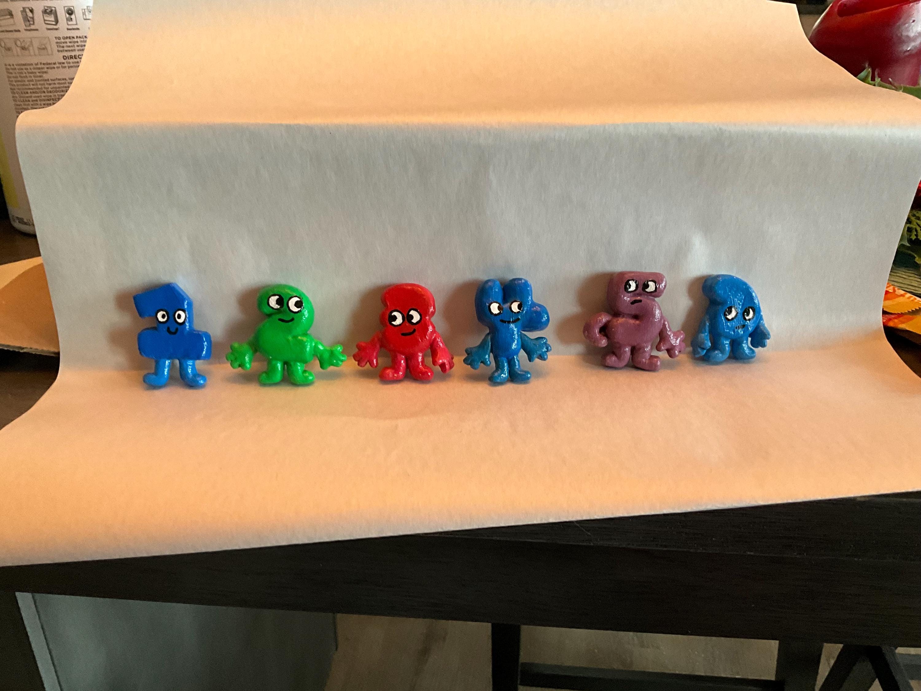Hand Made, Hand Painted Clay Algebralians From BFDI - Etsy