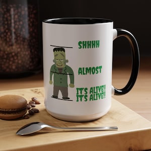 Mug, Frankenstein Halloween Coffee Cup, Spooky Kitchen Decor, Halloween Gift, Monster Lover Tea Mug, Novelty Halloween Mug