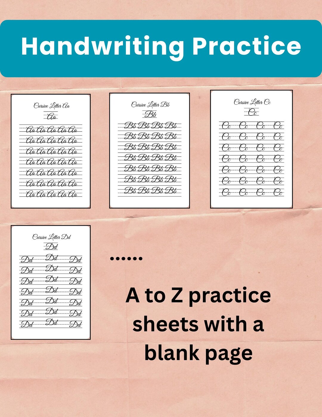Cursive Handwriting Practice A to Z, Alphabet Tracing Workbook, Kids ...