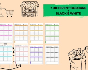 Printable Grocery List Planner: Weekly Meal Prep & Budget (PDF Sheet)