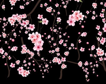 Flor de Sakura SVG: Conjunto floral de flor de cerezo (descarga digital, uso comercial permitido)