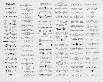 Clipart de adorno de trazo de swoosh con espiral y florituras decorativas / Archivo de corte de silueta para Cricut