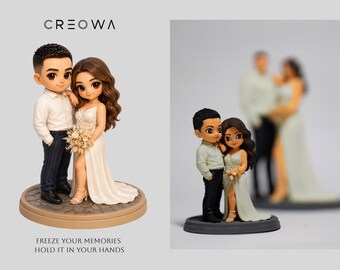 Statuetta 3D personalizzata da foto – Modello di personaggio personalizzato, fatto a mano e dipinto a mano, regalo unico per coppia, famiglia, la persona amata