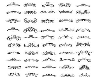 Adornos decorativos SVG / Remolinos, adornos y separadores (descarga digital)