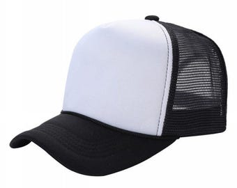 Gorra de camionero de espuma de 5 paneles, ajustable, con cierre a presión