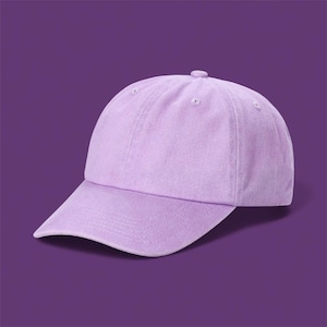 Gorra de béisbol lisa, de 6 paneles, sin estructura, 100% algodón lavado.