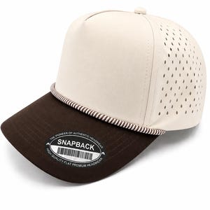 Rope 5-Panel Snapback Golfkeps: Laserventilerade hål i ryggen. Unisex