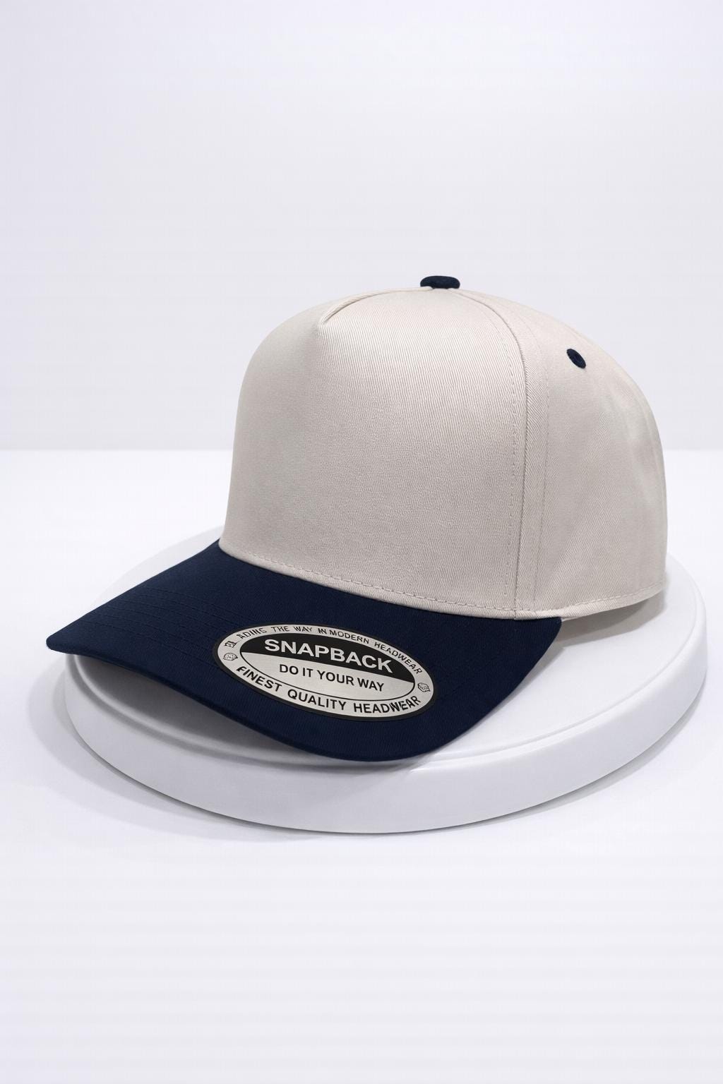 Vintage Canvas Snapback Hat - Adjustable Two Tone Cap Unisex display picture 3