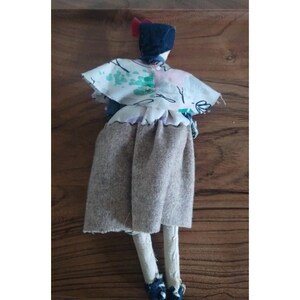 VTG Mexican Cloth Doll 10 Inches Tall image 4