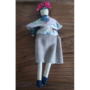 VTG Mexican Cloth Doll 10 Inches Tall image 1