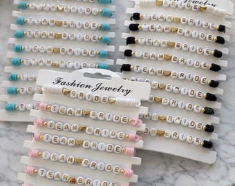 Kit Bracelet Elastique Bachelorette Party Kit 12 Bracelets Mariée | Pour Enterrement Vie De Jeune Fille | Cœur & Perles Team Mariée Jeux De Cartes Sexy